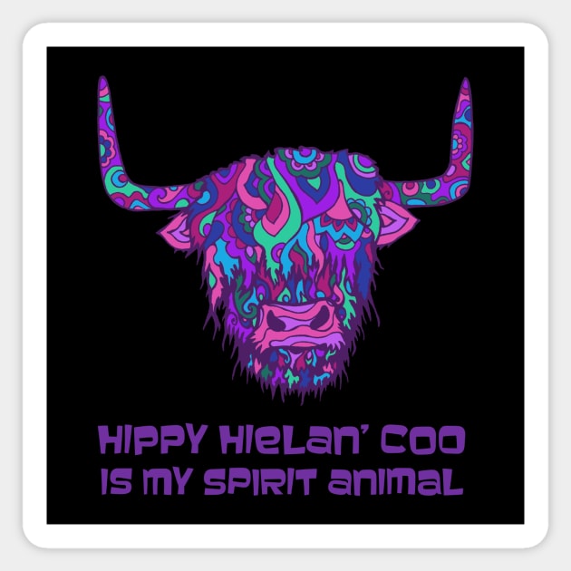 Highland Cow Spirit Animal Sticker by TimeTravellers